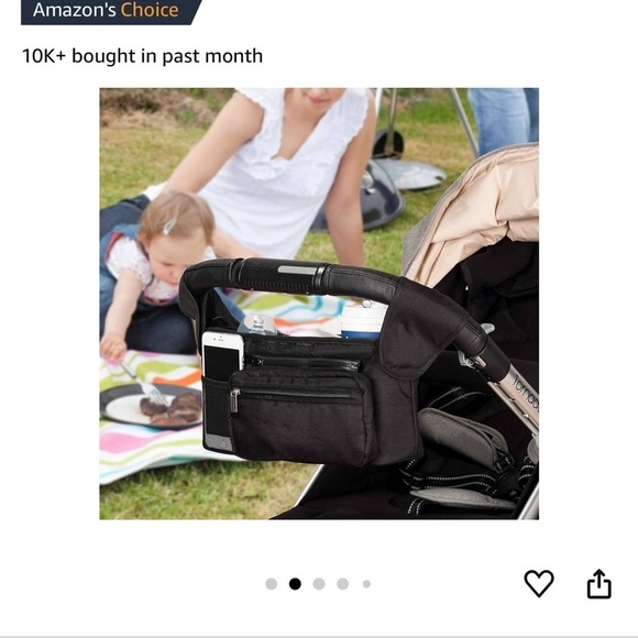 New Momcozy Universal Stroller Organizer Insulated cup Holder Black Detachable - Picture 2 of 8
